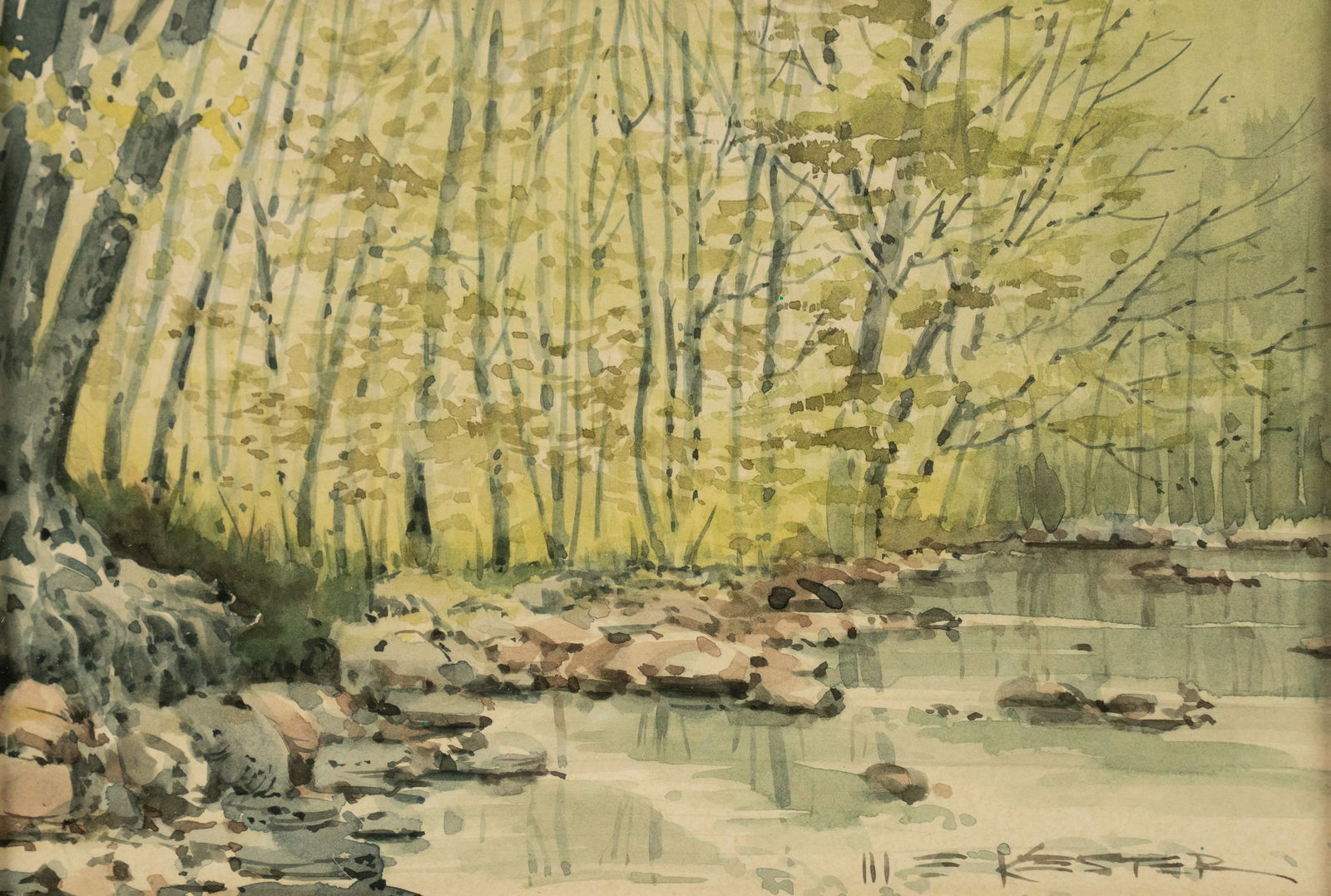 Mel Kester Landscape Watercolor on Board Painting (1 of 7)
