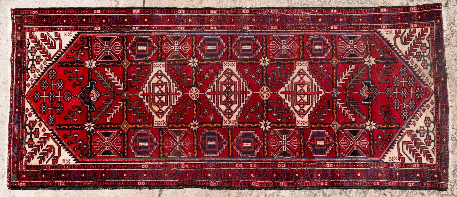 20th C Heriz Red Runner Handwoven Wool Rug (1 of 9)