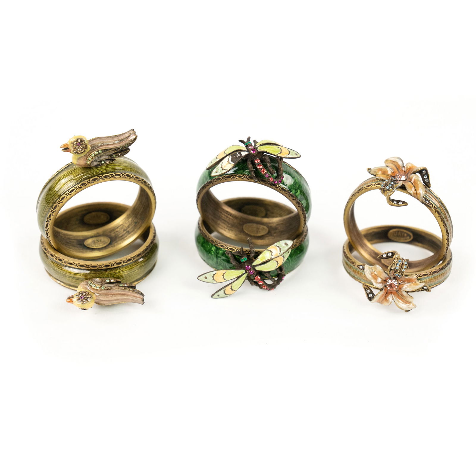 (6) Group of Jay Strongwater Napkin Rings (1 of 8)