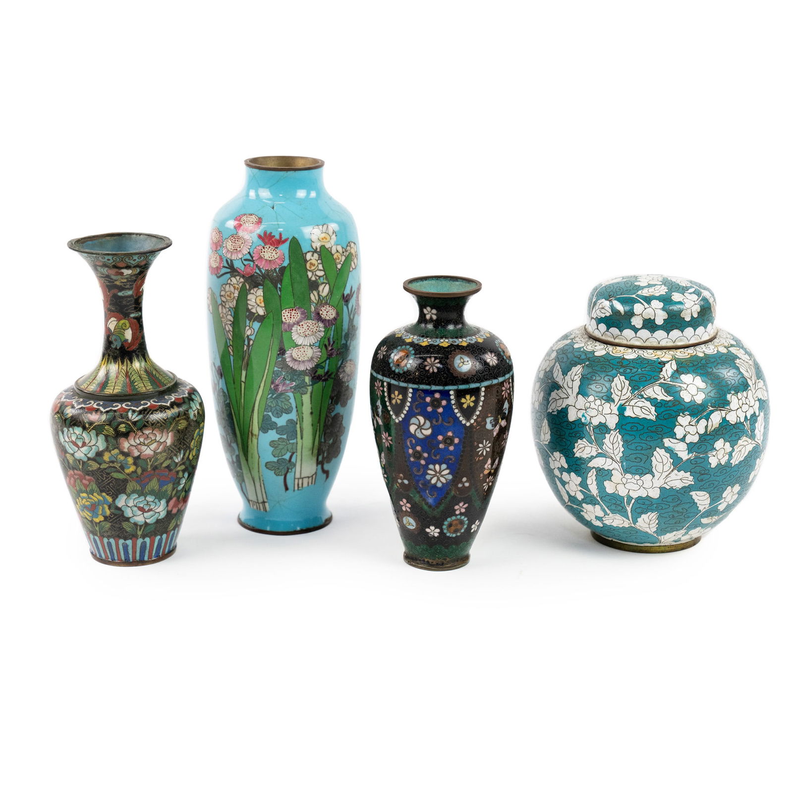 (4) Group of Chinese Cloisonne Floral Motif Smalls (1 of 16)