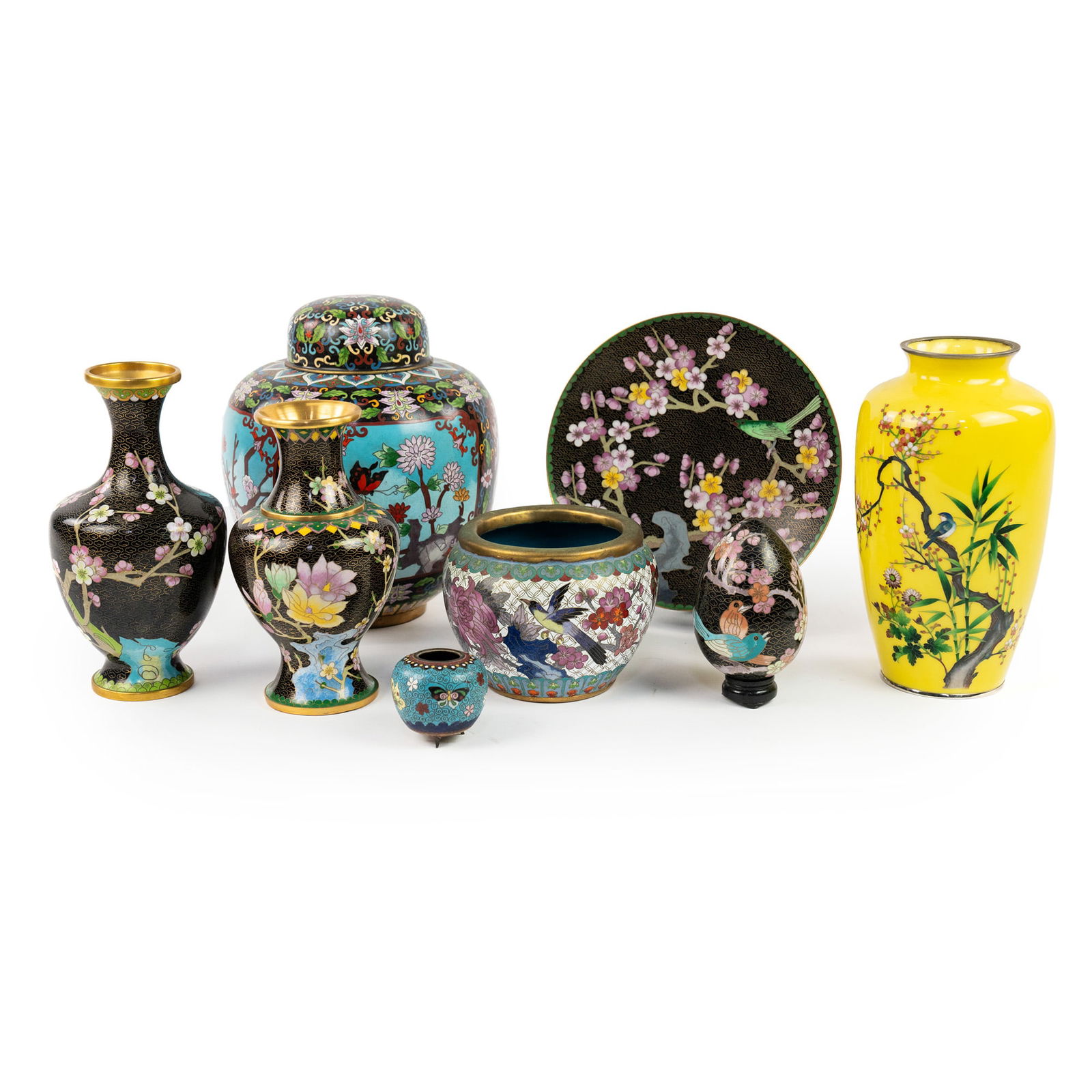 (8) Group of Chinese Cloisonne Garden Motif Smalls (1 of 19)