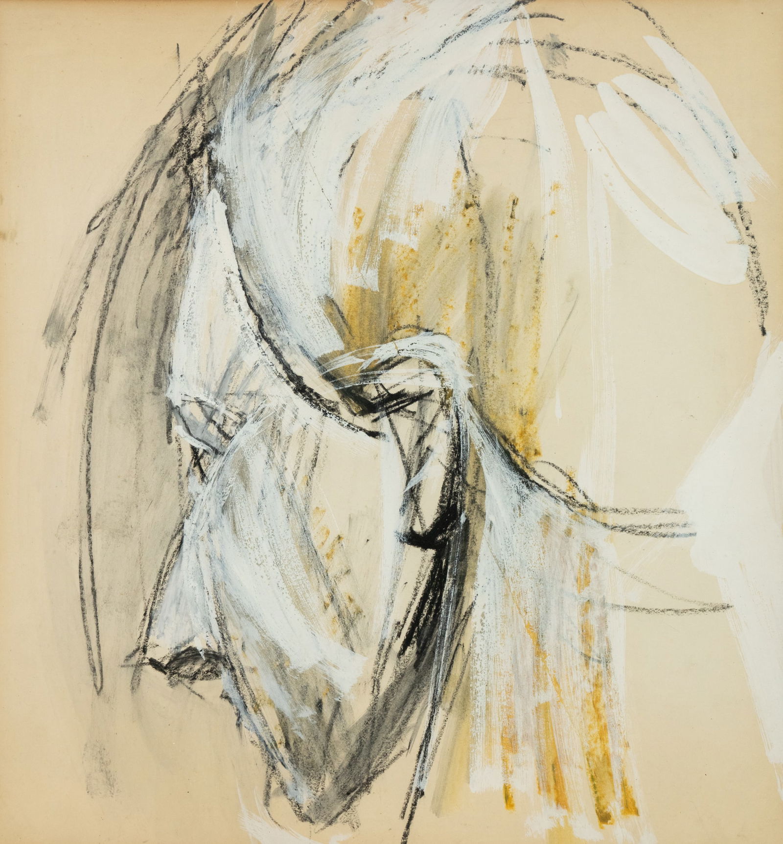 Portrait of a Man Mixed Media on Board Drawing (1 of 9)