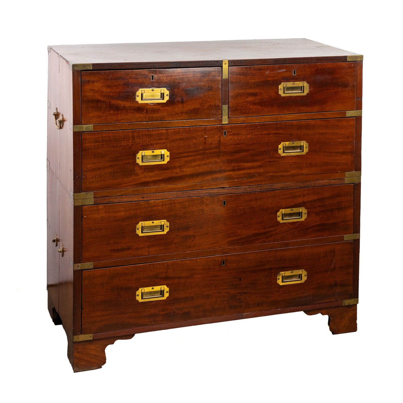English Maple Wood Two Piece Stacking Campaign Chest (1 of 19)