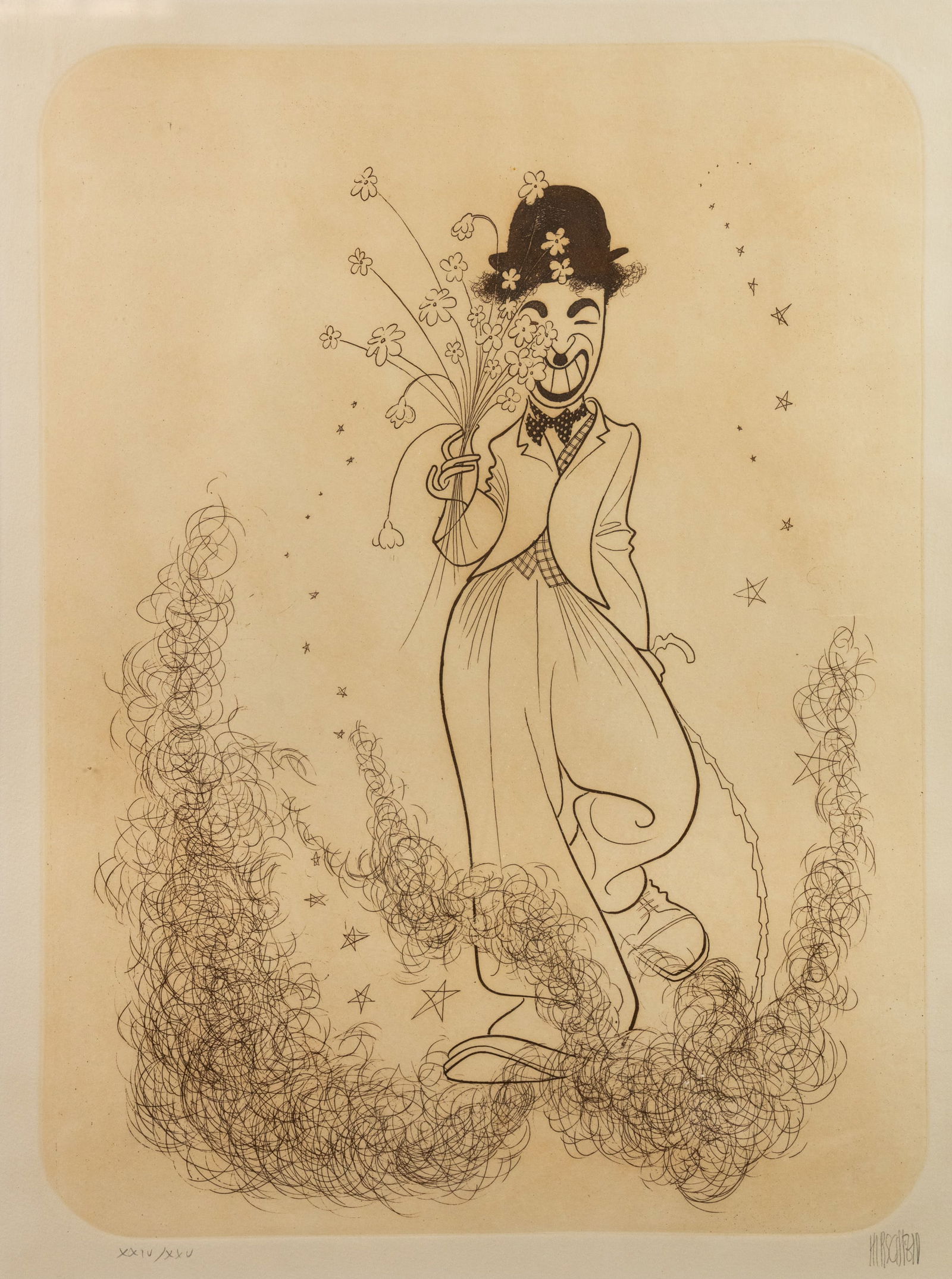 Al Hirschfeld Charlie Chaplin Etching Signed (1 of 10)