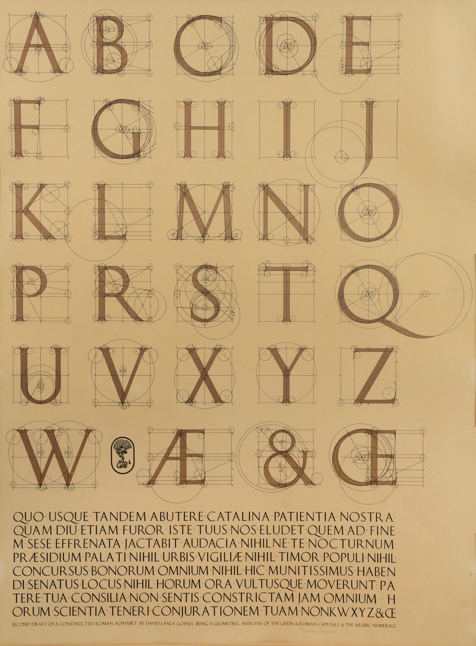 David Goines 'A Constructed Roman Alphabet' Lithograph (1 of 10)