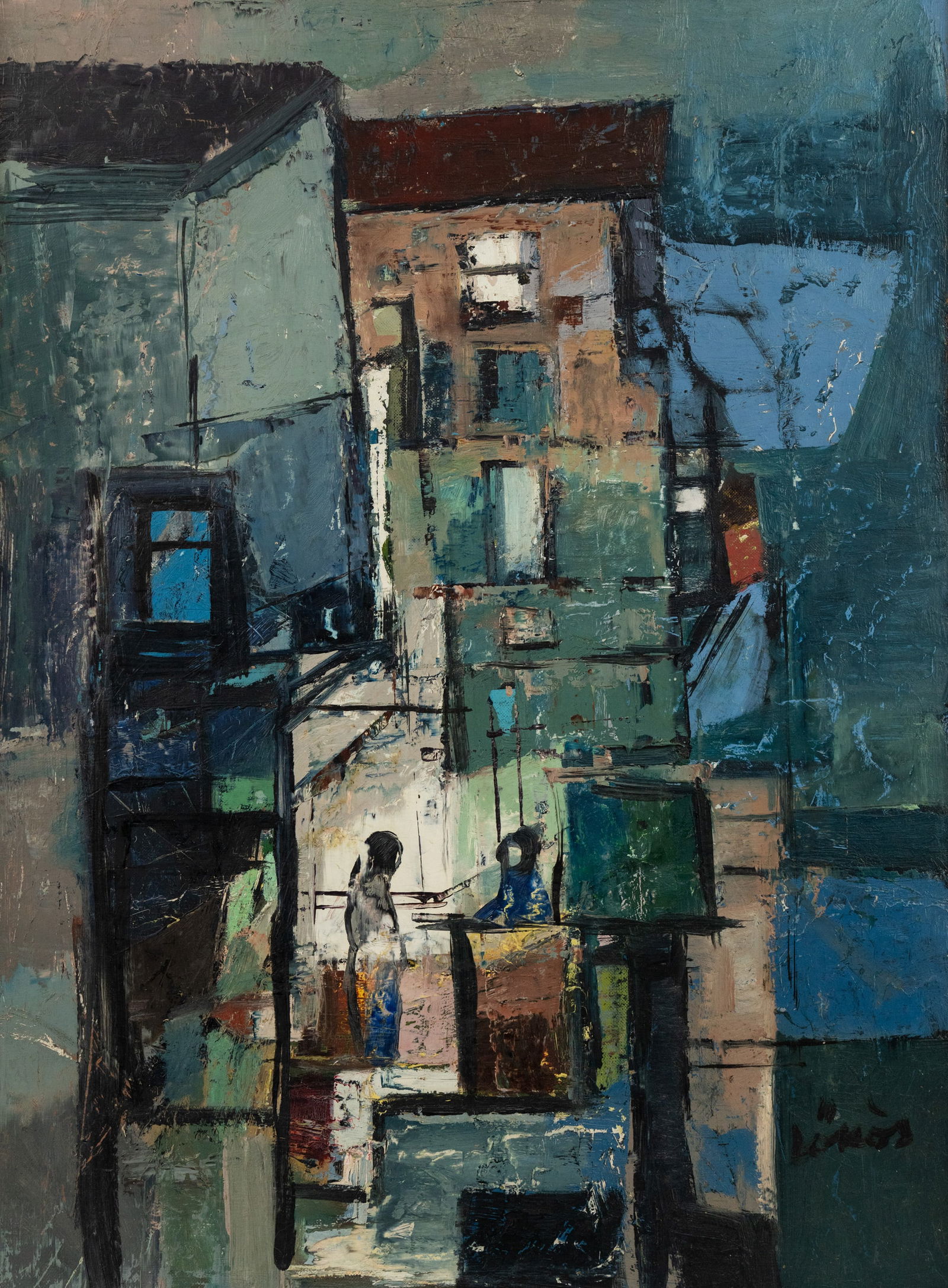 Stefan Lokos Cityscape O/B Painting Signed (1 of 10)