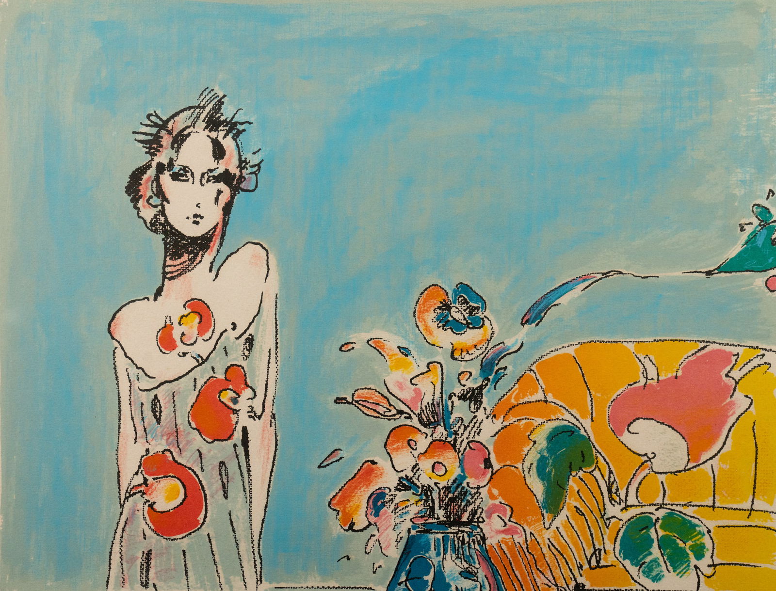 Peter Max 'Lady in Gray' Lithograph Signed (1 of 12)