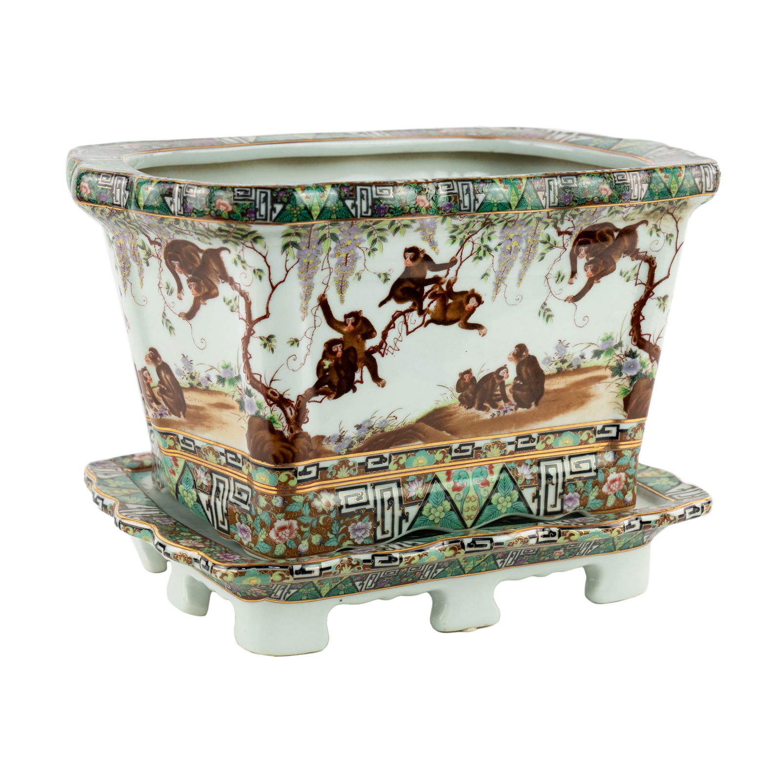 Chinese Porcelain Monkey Motif Jardiniere (1 of 19)