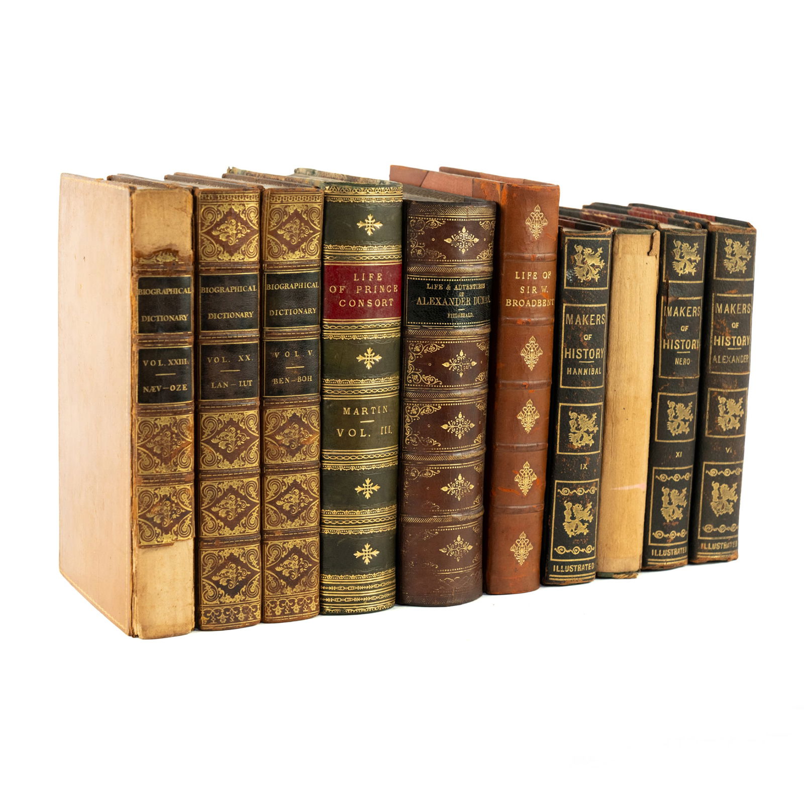 (10) Group of Leatherbound Assorted Historical Books (1 of 10)
