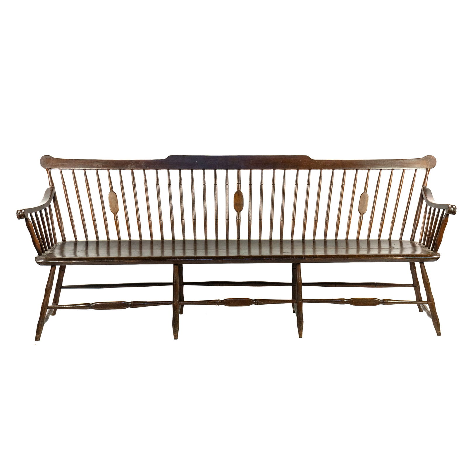 Early 19th C American Windsor Bench (1 of 20)