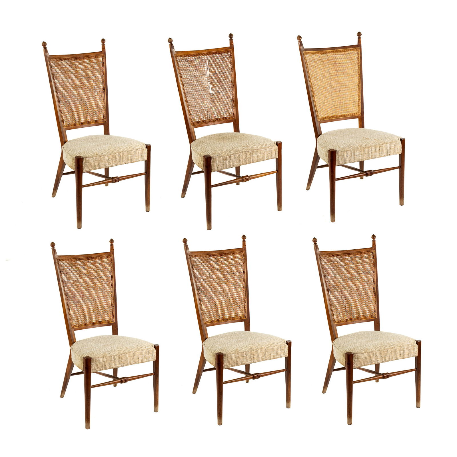 (6) Drexel Mid Century Walnut and Cane Dining Chairs (1 of 18)