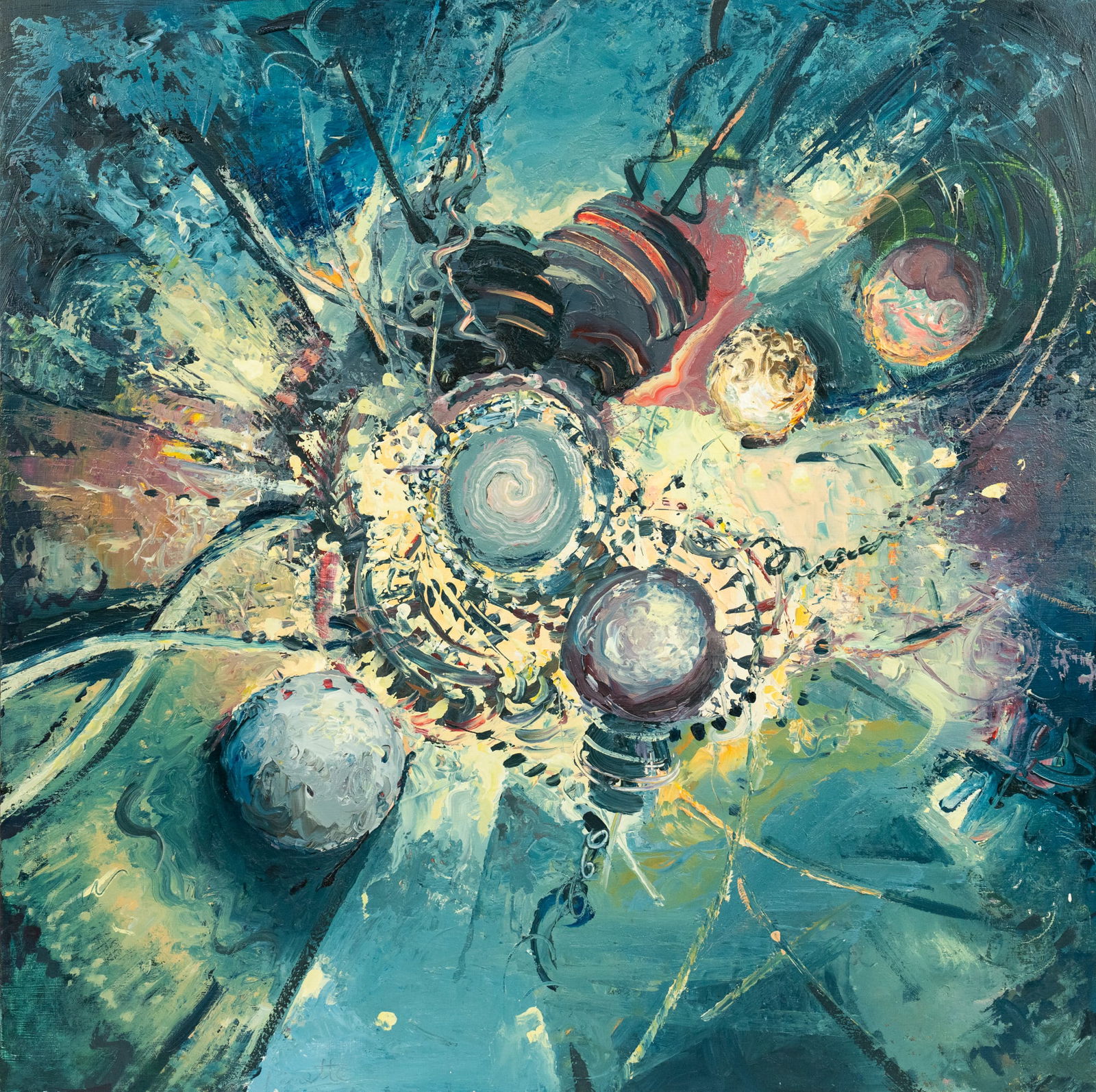 Dennis Pinette 'Core' Oil on Board Painting (1 of 10)