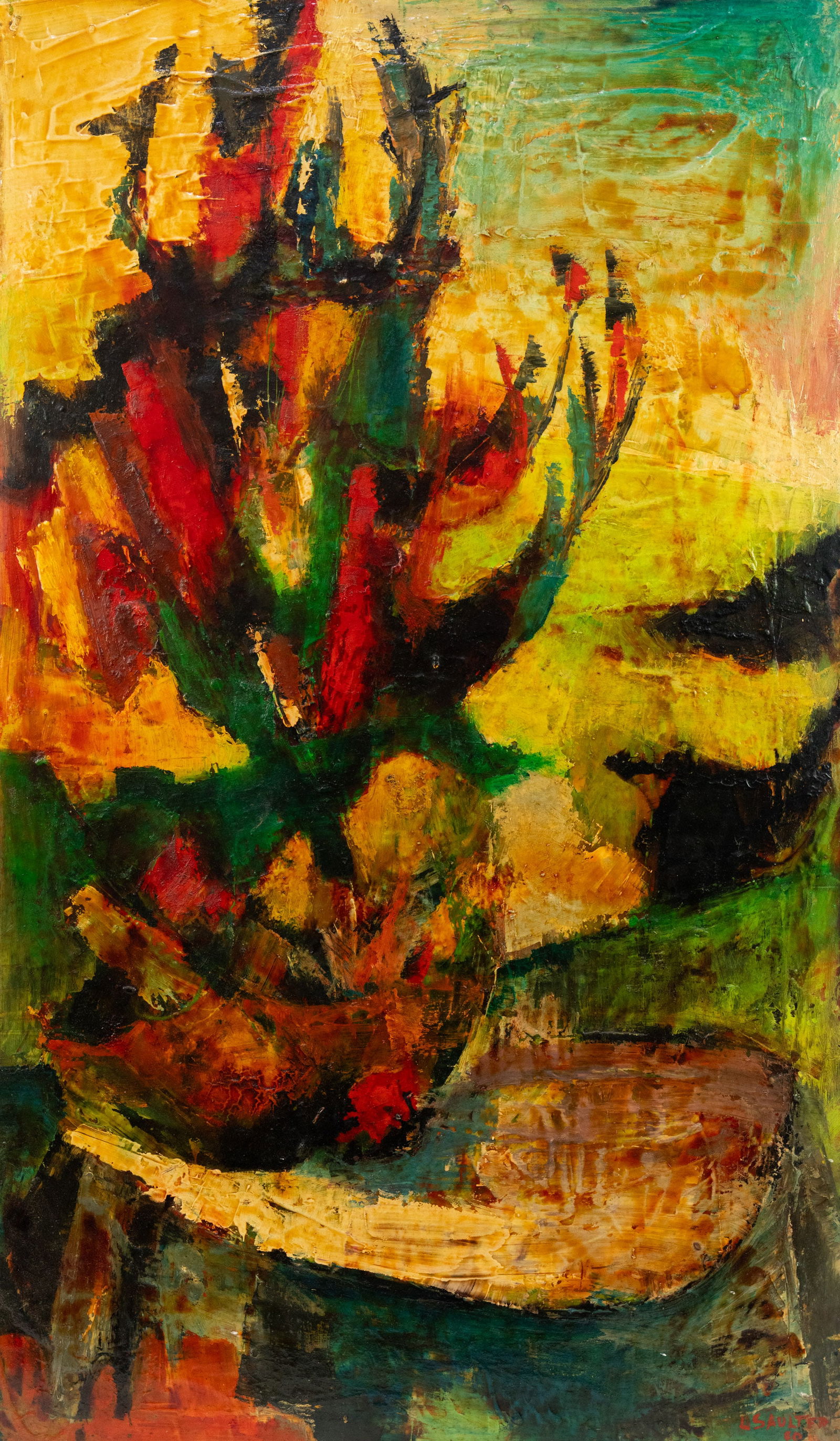 Leon Saulter Abstract Composition Oil on Board (1 of 11)