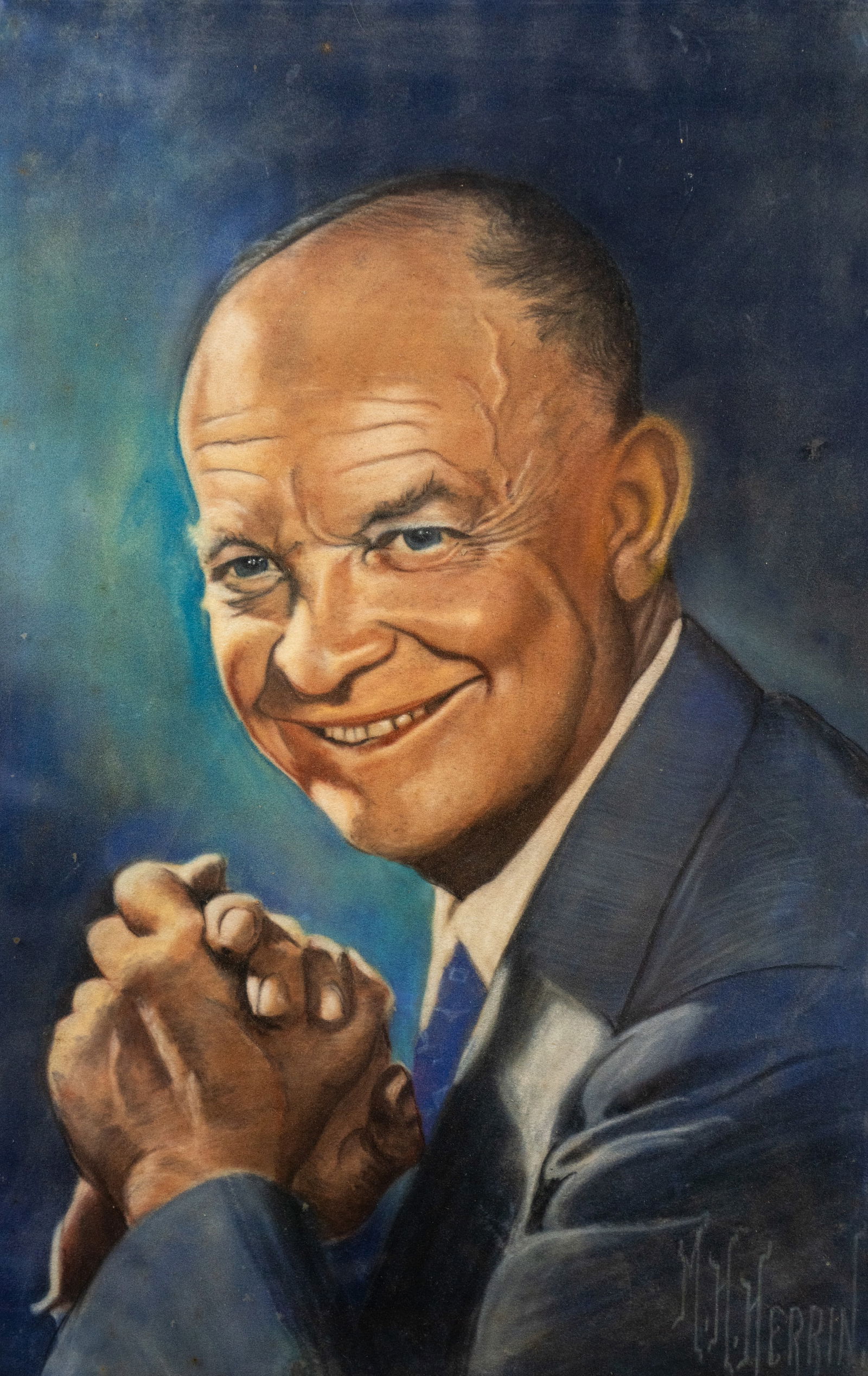 M.H. Herrin Portrait of D. Eisenhower Pastel on Paper (1 of 8)