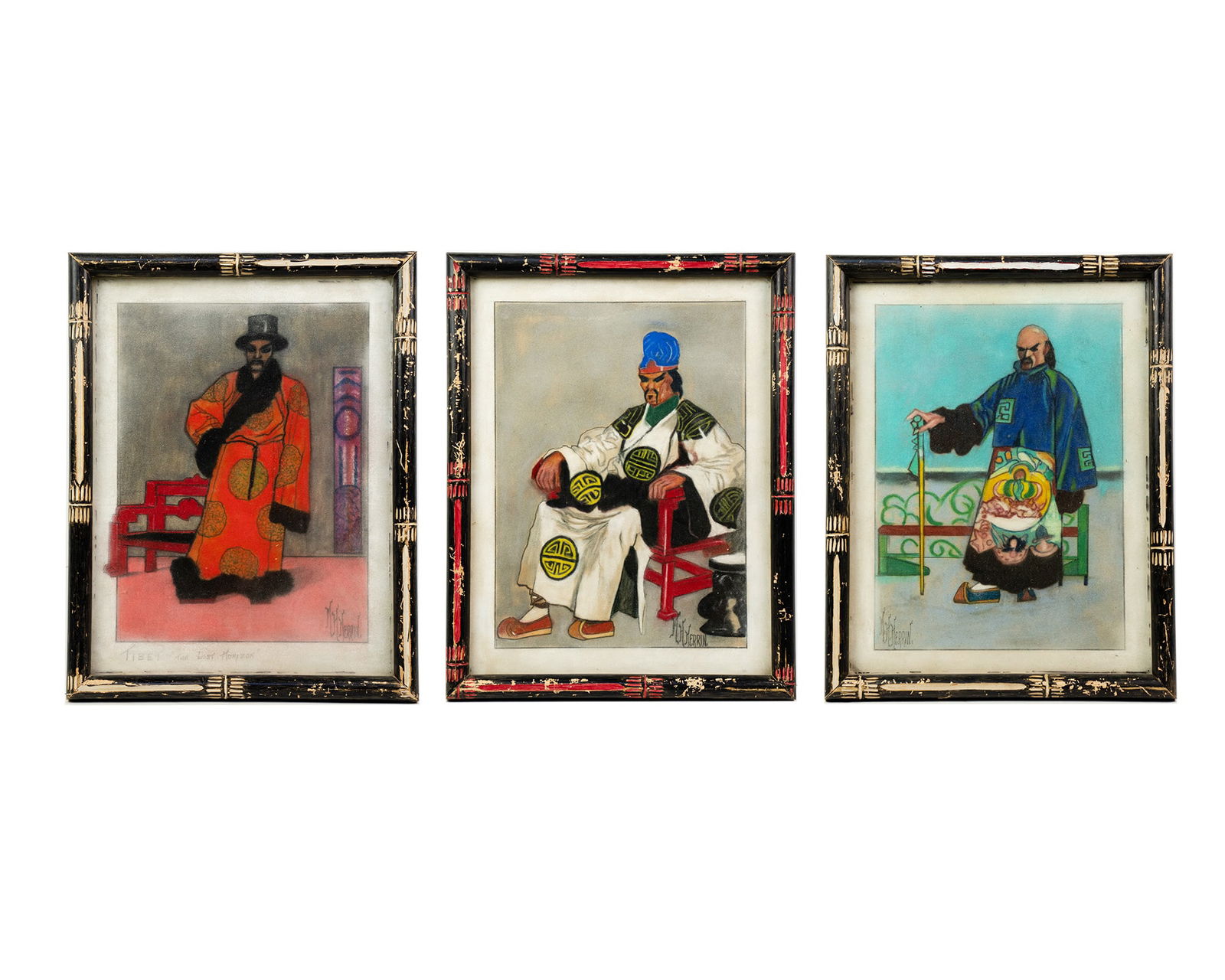 (3) Group of M.H. Herrin 'Lost Horizon' Pastel on Paper (1 of 17)