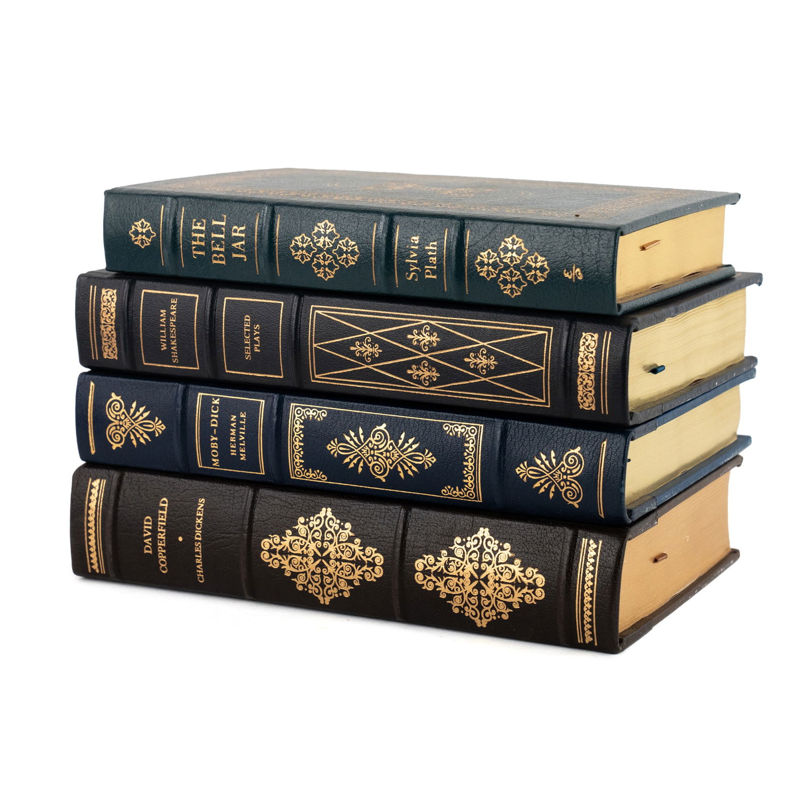 (4) Group of Franklin Mint Hardcover Literature: A group of (4) hardcover classic literature novels including copies of 'David Copperfield' by Charles Dickens, 'Moby Dick' by Herman Melville, and 'Selected Plays' by William Shakespeare: each publish