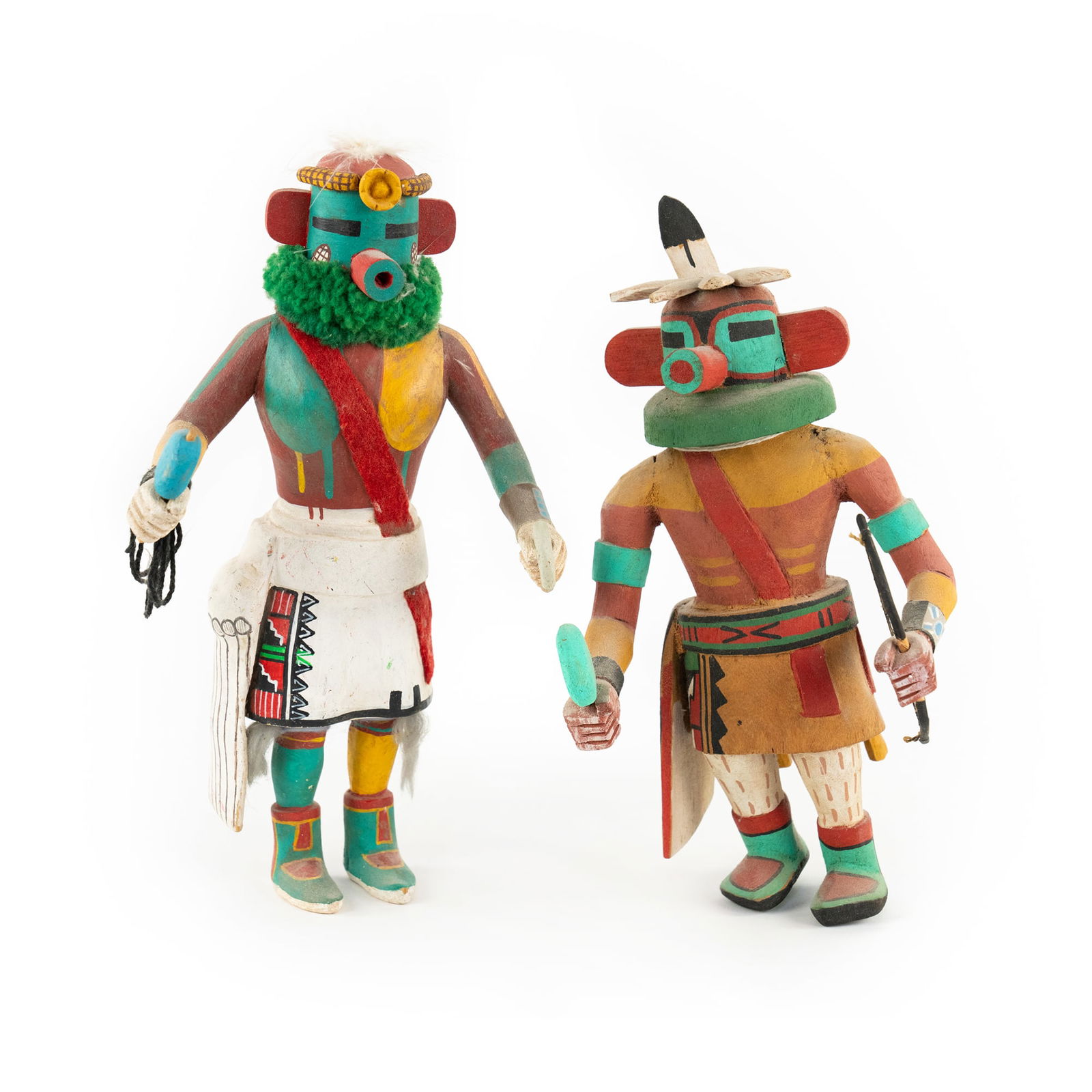 Pair of Old Style Wooden Hopi Hand Carved  Kachina Dolls (1 of 13)