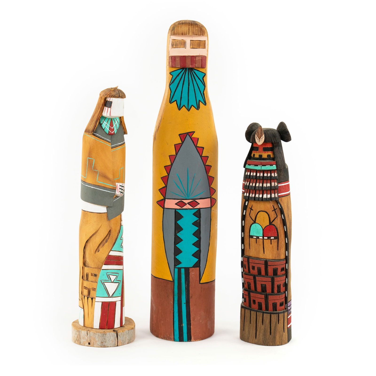 (3) Group of Hand Carved Hopi Kachina Dolls (1 of 12)