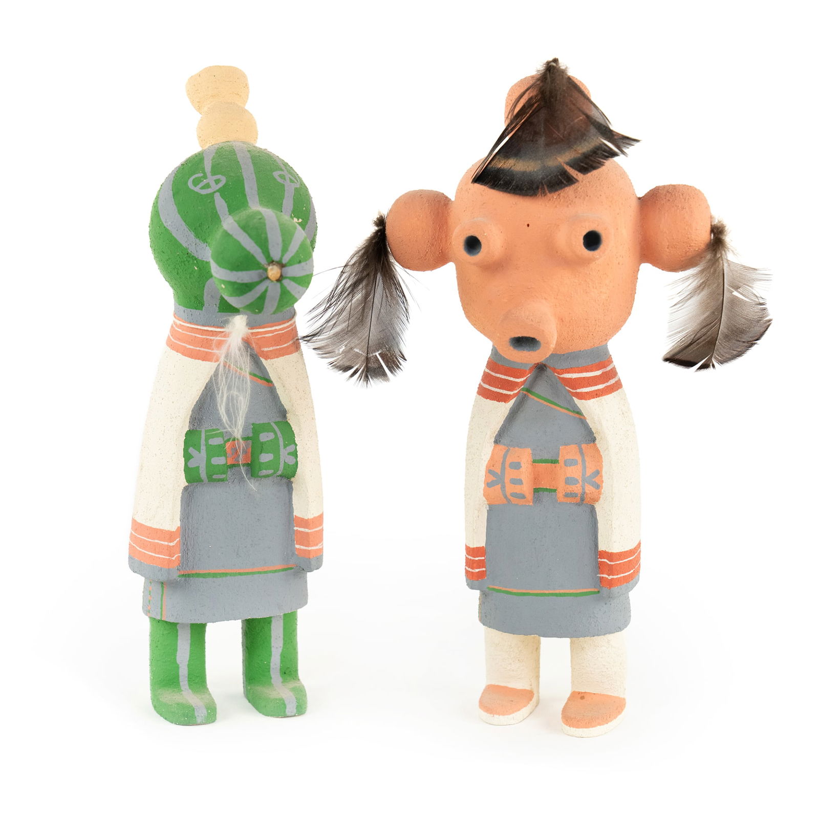 C. Poleyestewa 'Squash' & 'Mudhead Mana' Kachina Dolls (1 of 10)
