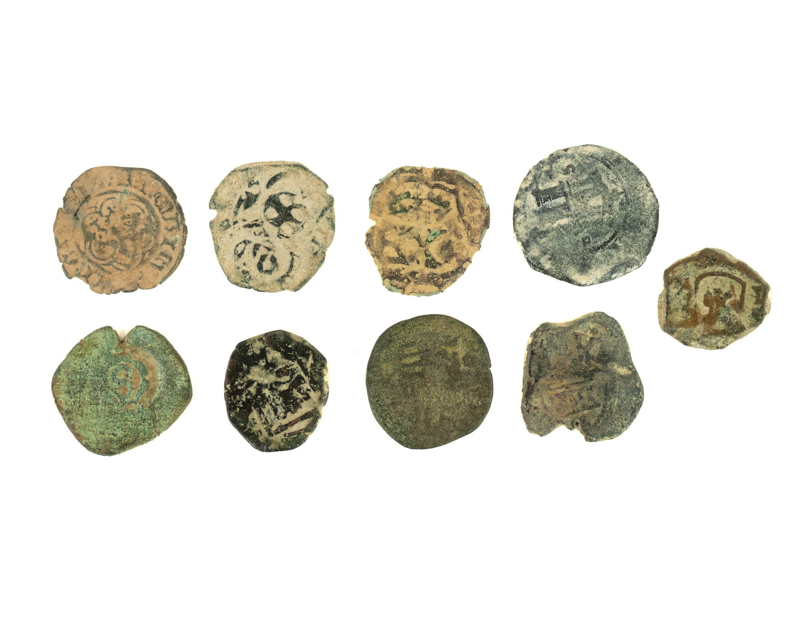(9) Group of 17th C Spanish Copper Cob Coins (1 of 2)