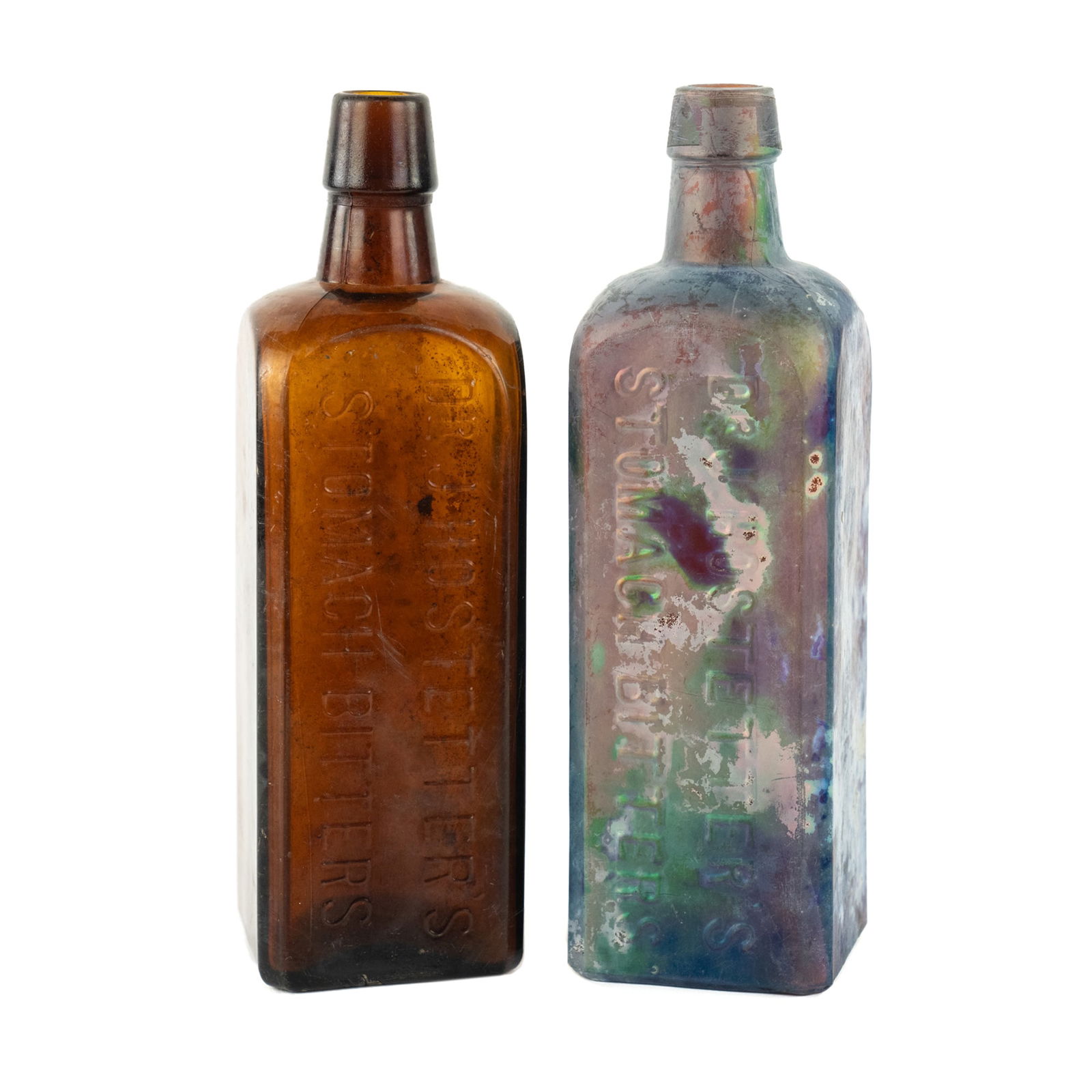 Pair of Dr. J Hostetter's Stomach Bitters Glass Bottles (1 of 8)
