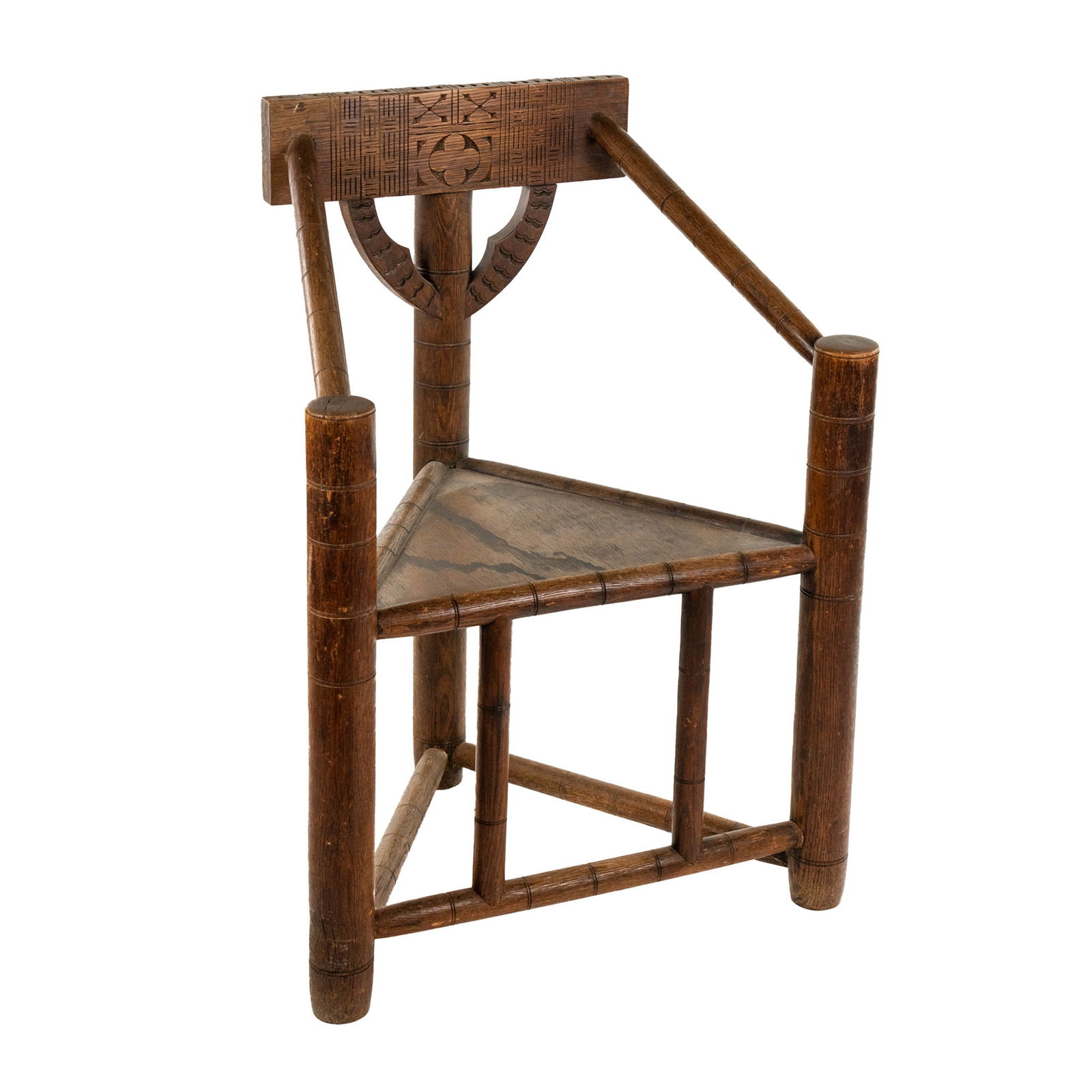 Swedish Carved Oak Monks Chair (1 of 10)