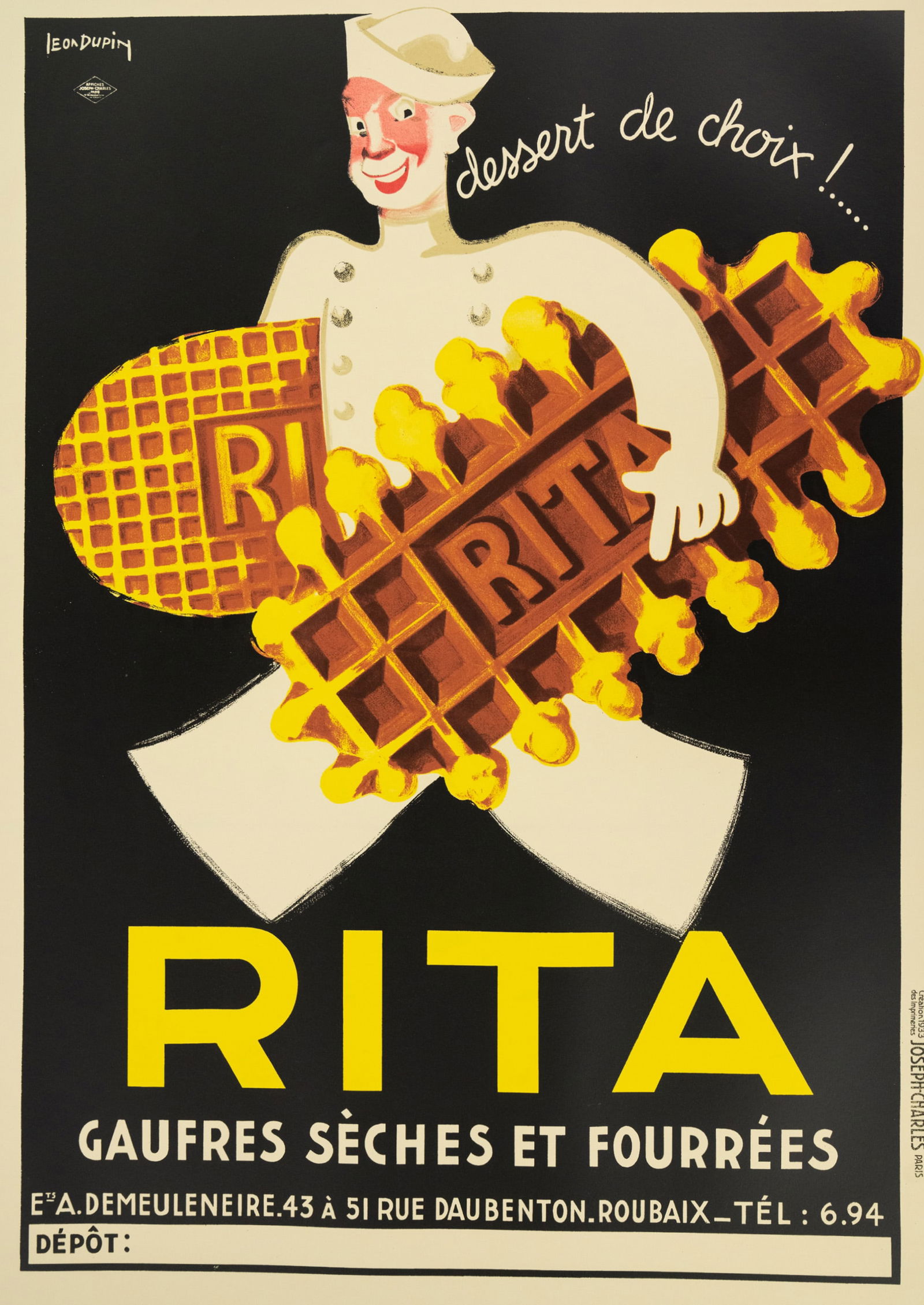 After Leon Dupin Rita ...Fourrees Hand Serigraph (1 of 3)