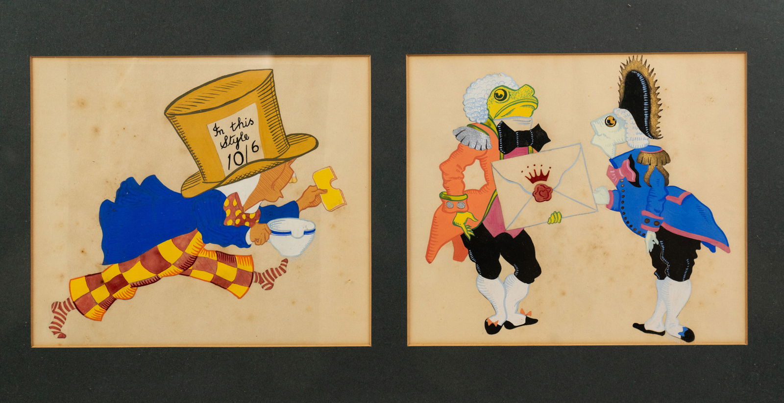 Pair of A. Charles Mixed Media Drawings on Paper (1 of 9)