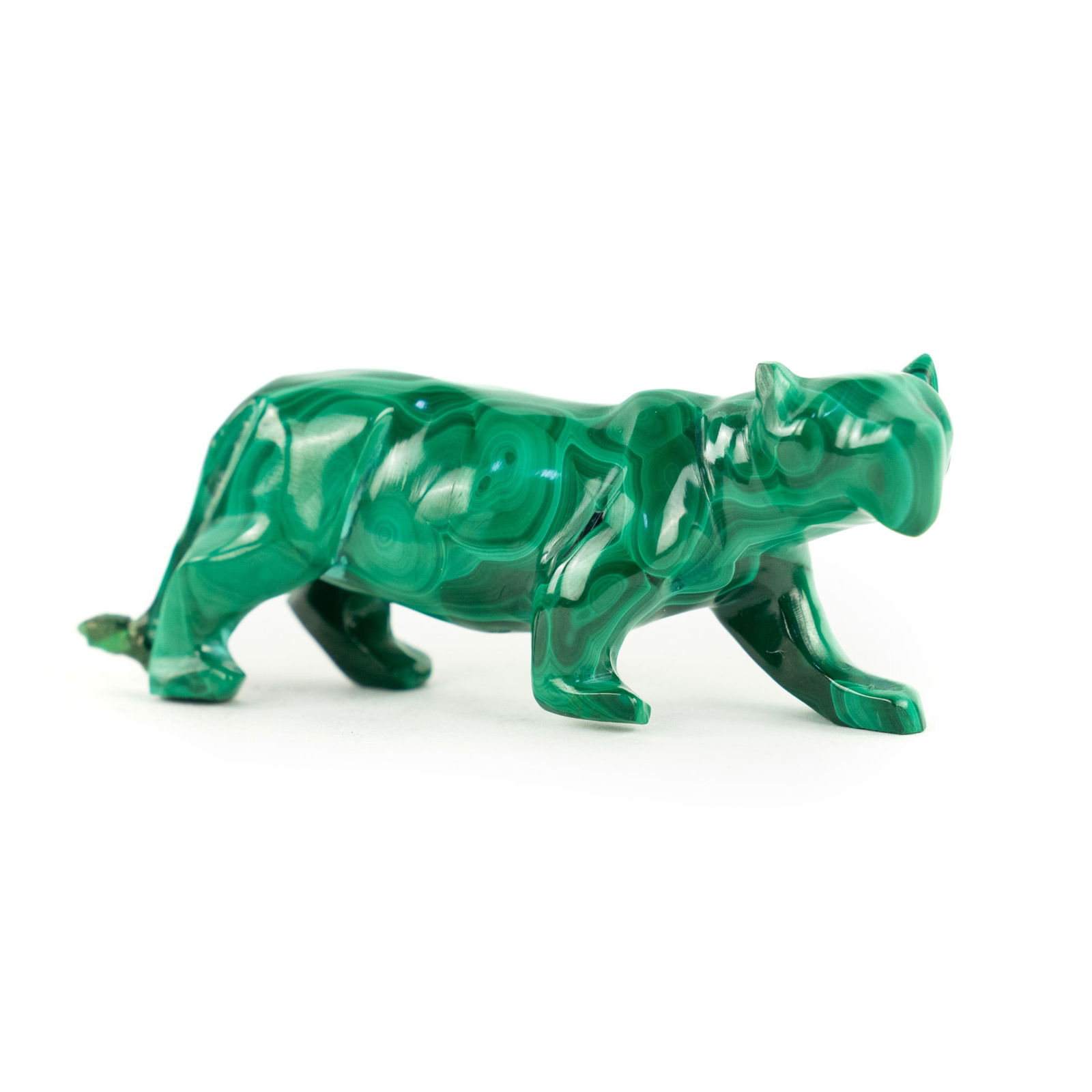 Carved Malachite Panther Figurine (1 of 5)