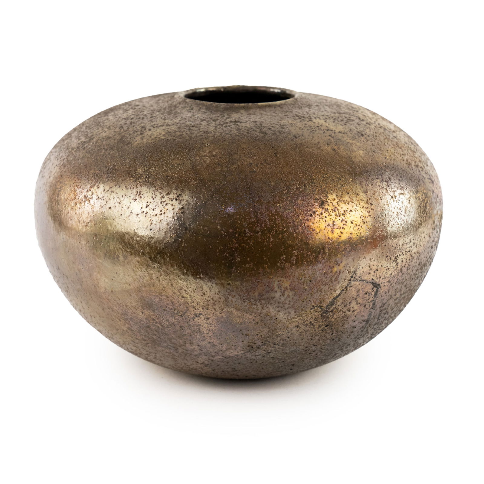 Raku Ceramic Art Pottery Bulbous Vase Signed (1 of 6)