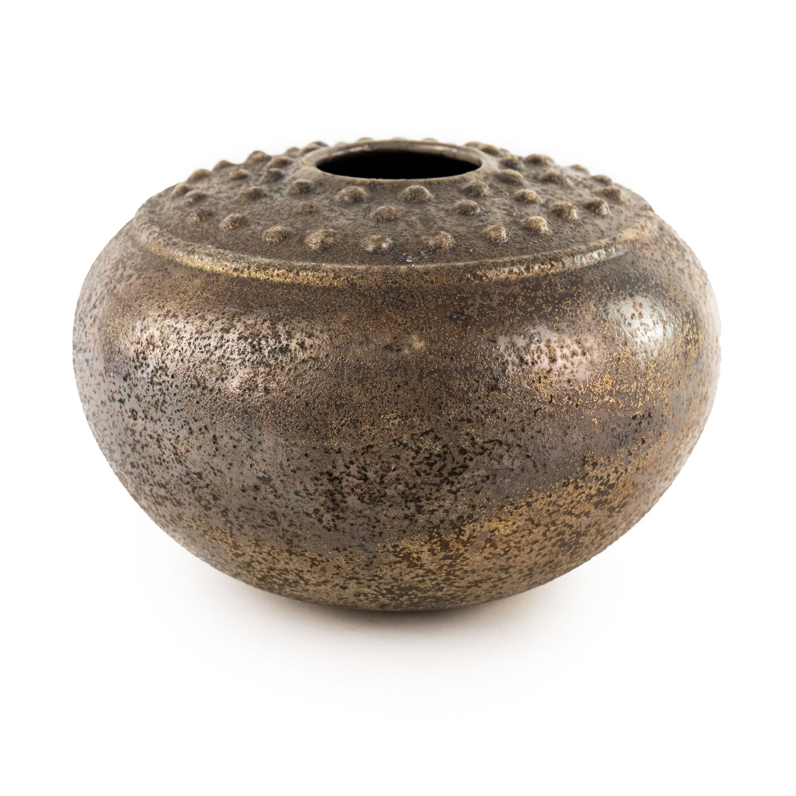 Raku Ceramic Art Pottery Bulbous Vase Signed (1 of 5)