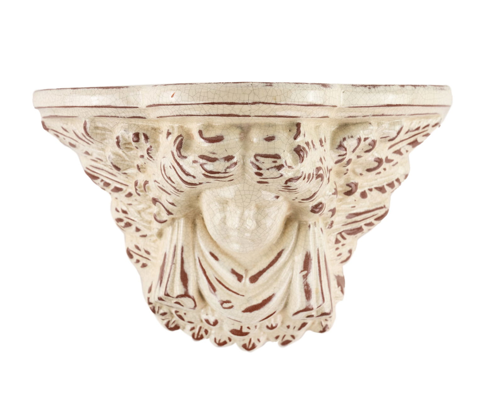 Painted Terracotta Cherub Wall Mount Shelf (1 of 14)