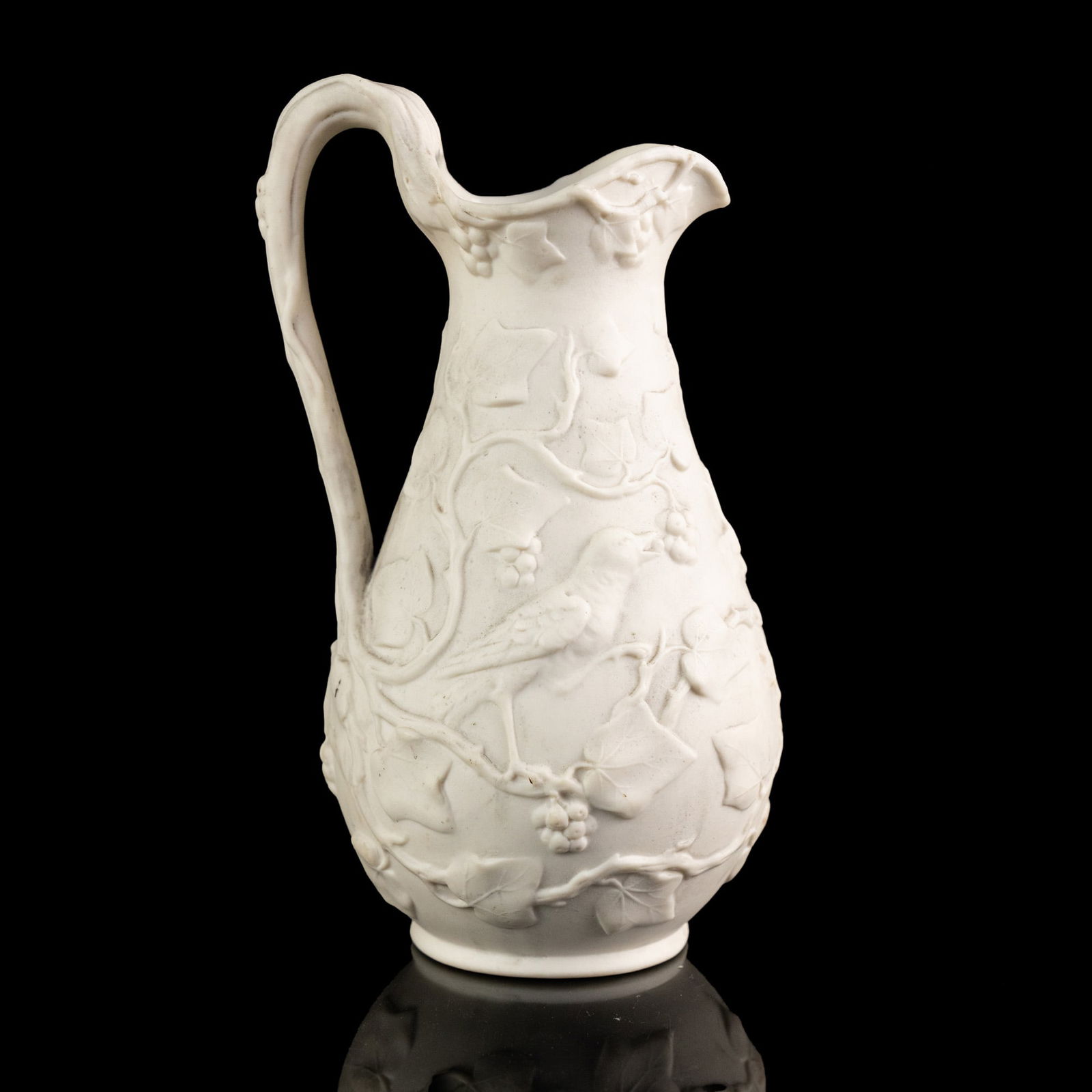 Mid 19th C. English Embossed Parian Ware Pitcher (1 of 8)