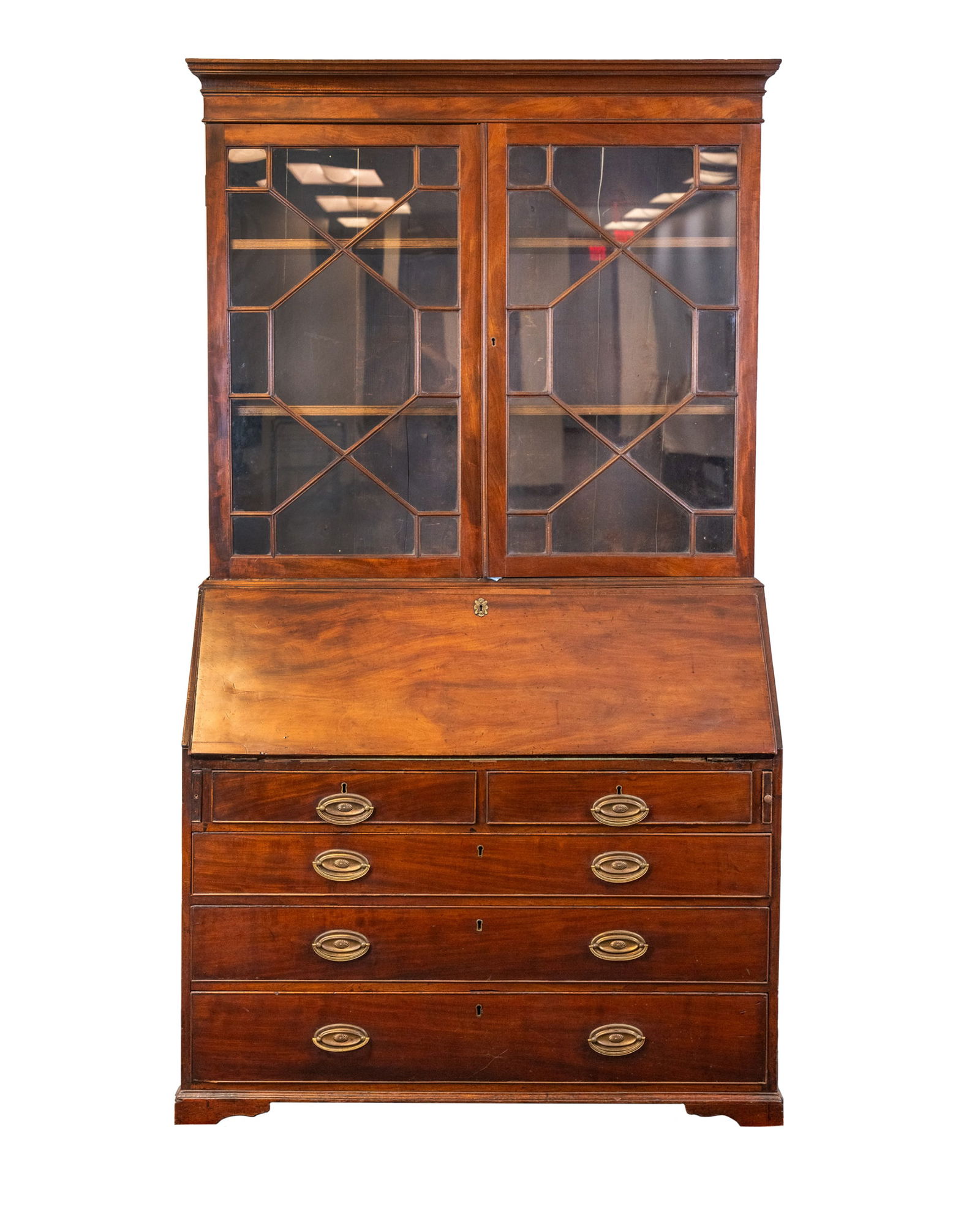 18th C English Georgian Drop Front Bureau or Secretary Desk (1 of 15)
