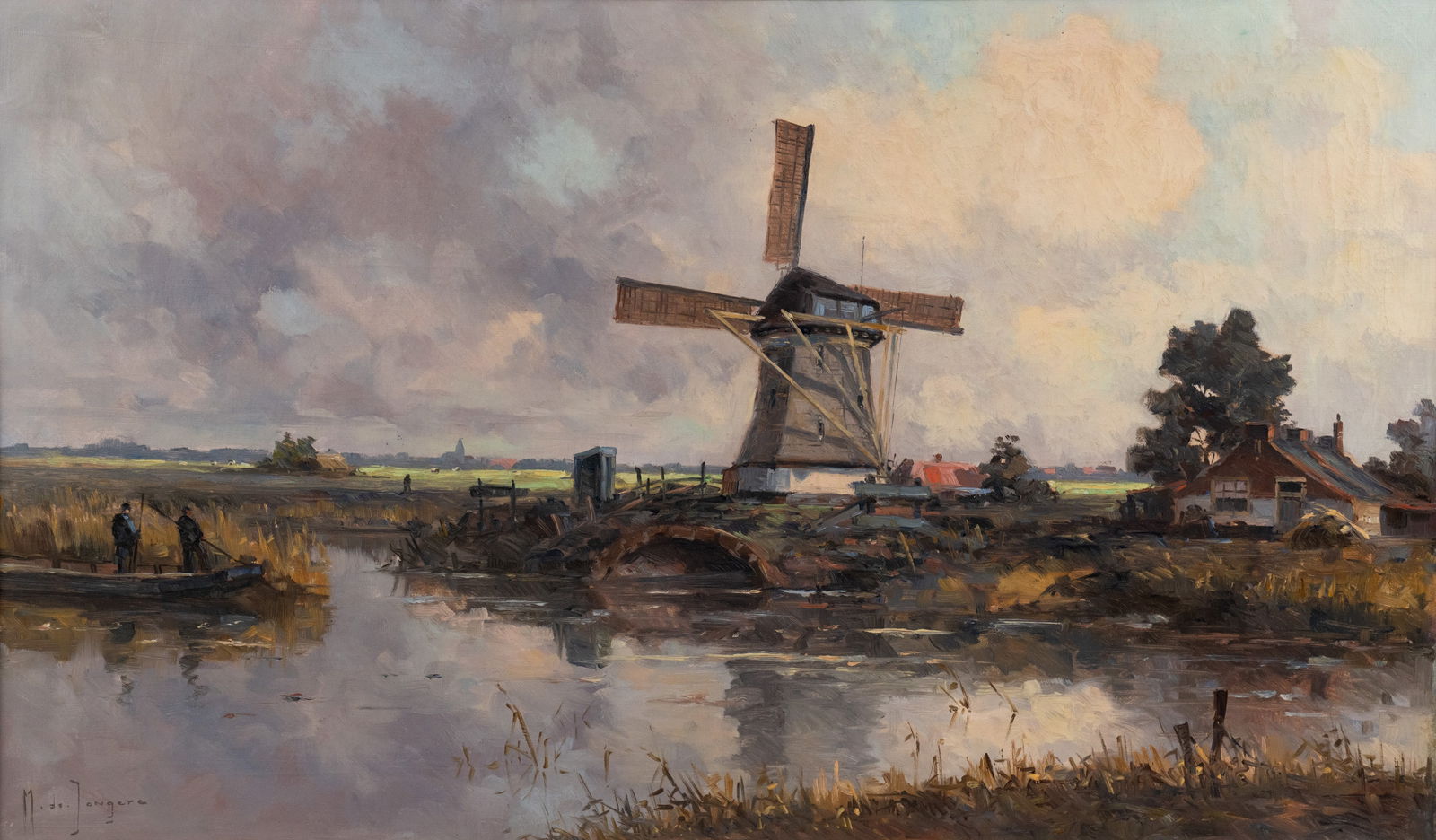 Marinus Johannes de Jongere Windmill Oil on Canvas (1 of 12)