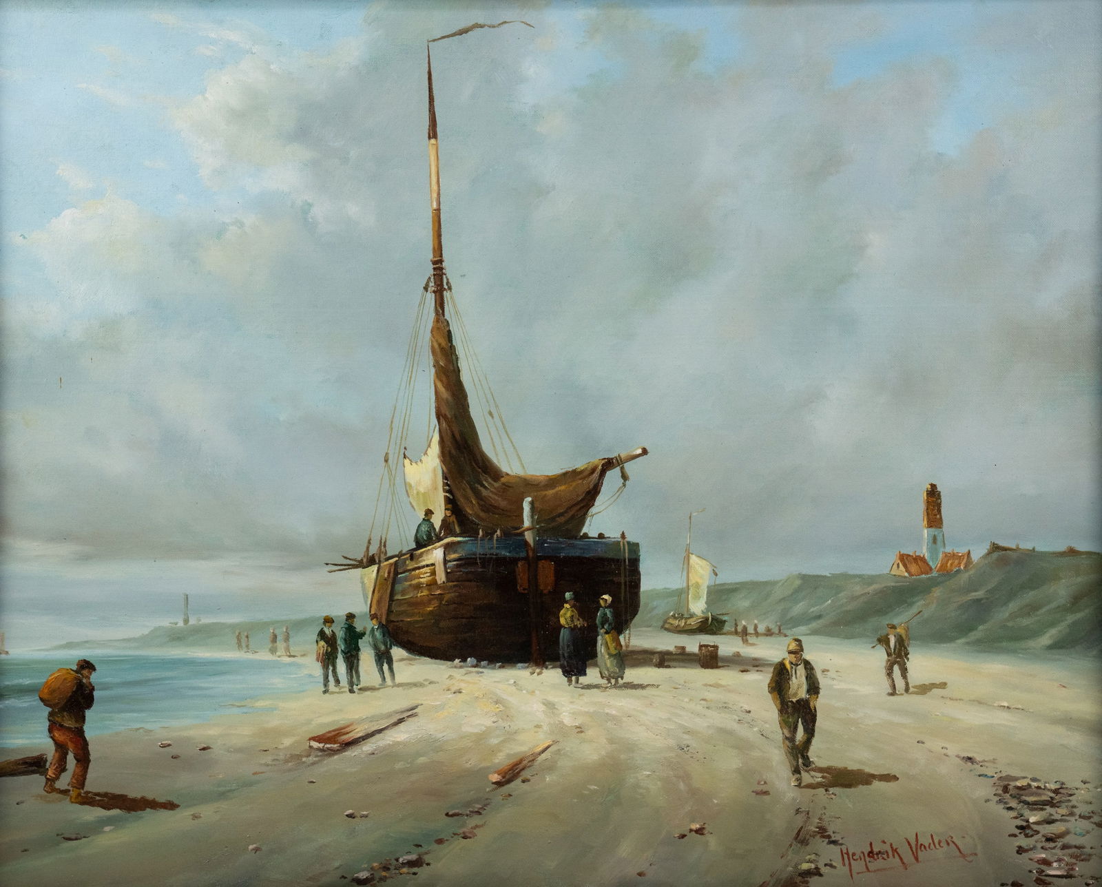 Hendrik Vader Seascape Oil on Board Painting (1 of 12)