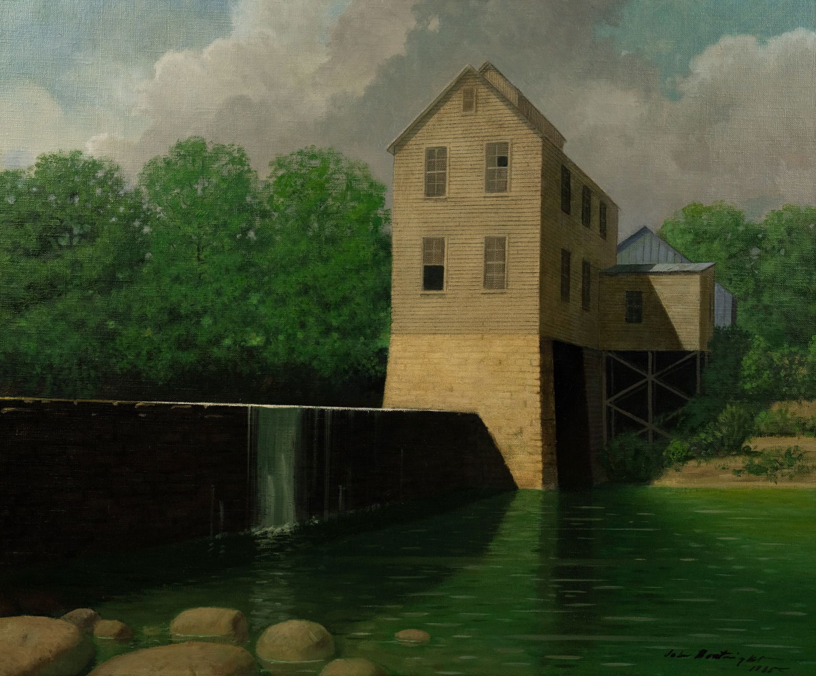 John Boatwright Dam Landscape Oil on Canvas (1 of 10)