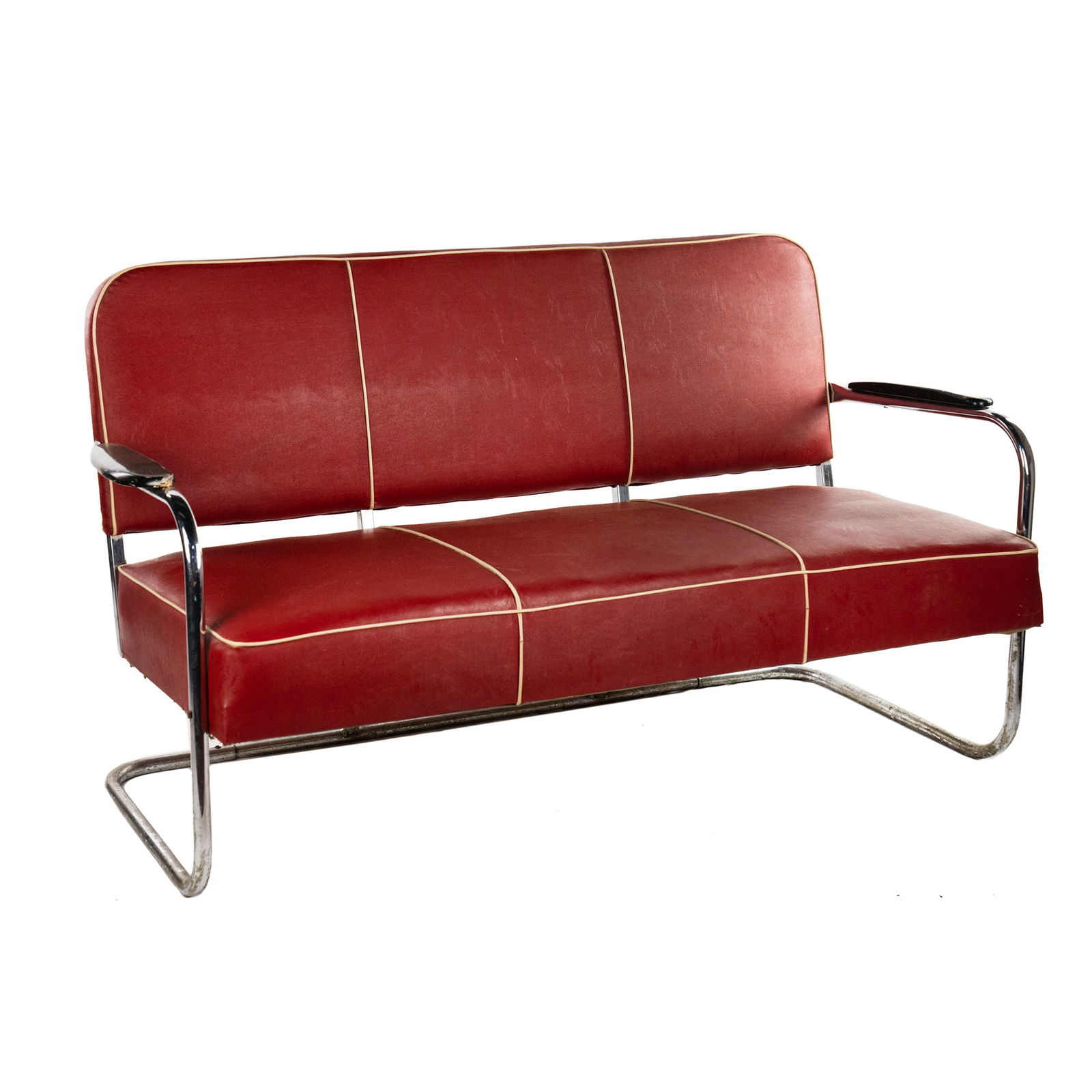 Lloyd Manufacturing Red Tubular Sofa (1 of 10)