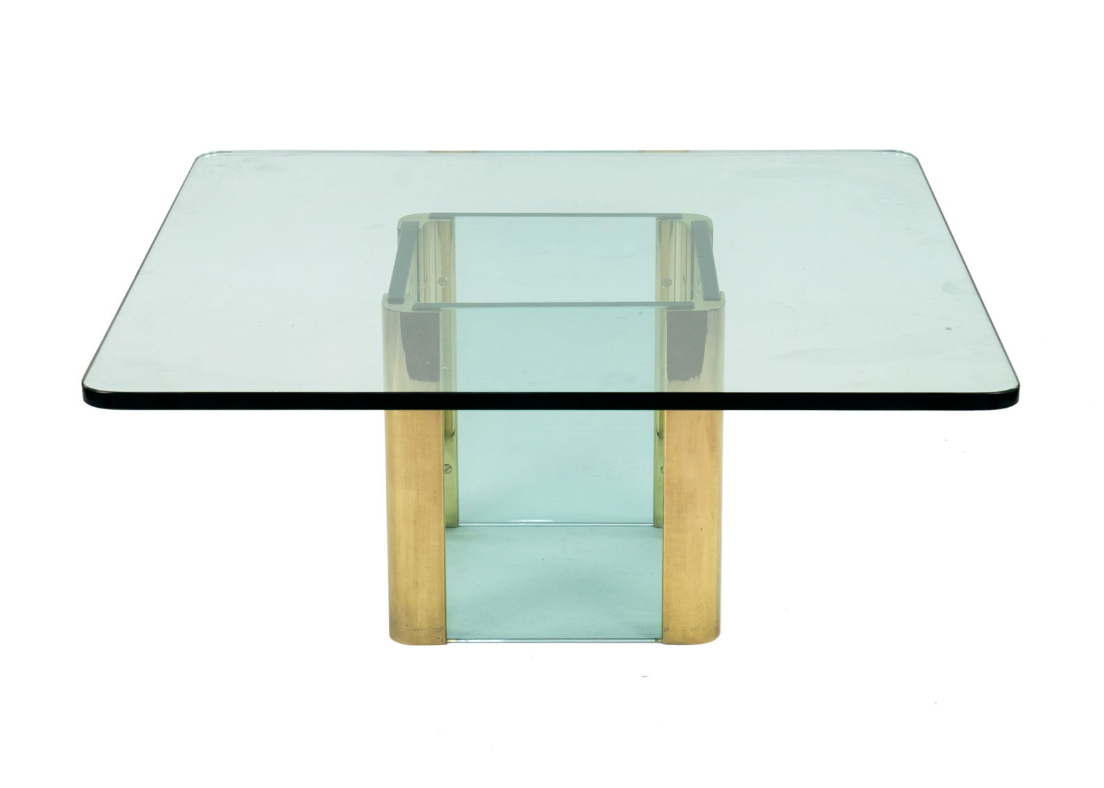Leon Rosen for Pace Glass & Brass Coffee Table (1 of 6)
