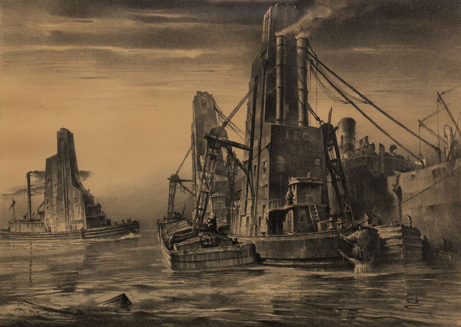 John A. Noble ' ...Grain Elevators...' Lithograph (1 of 10)