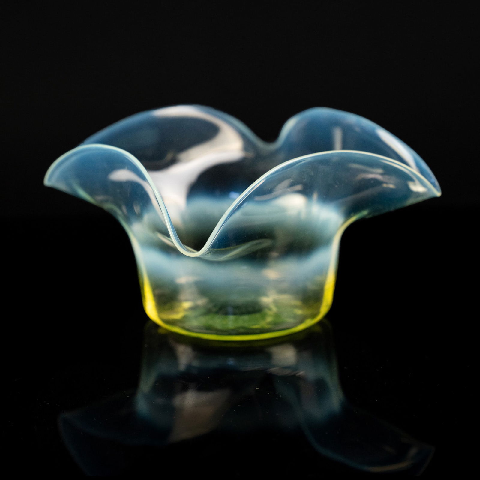 L. C. Tiffany Fluted Vaseline Glass Bowl (1 of 6)