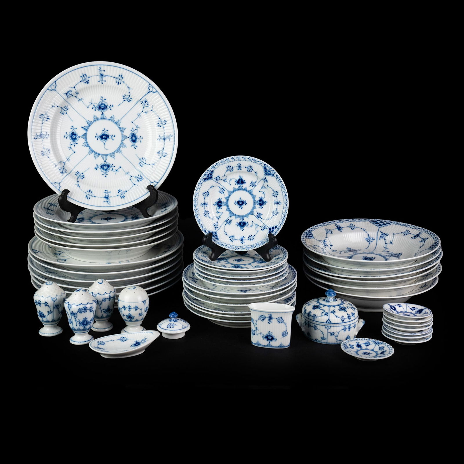 Royal Copenhagen Blue Fluted Porcelain 45 Piece Dish Set (1 of 10)
