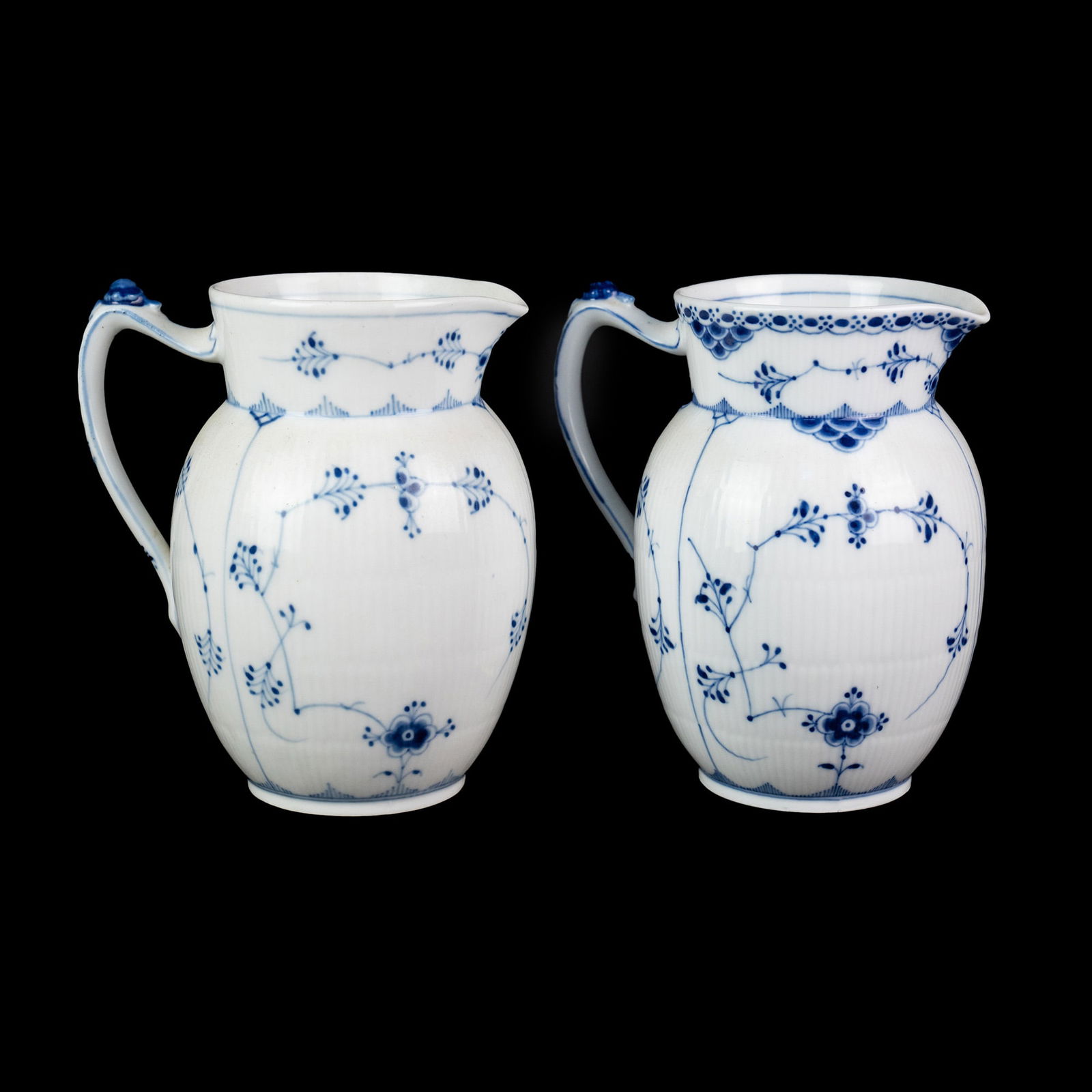 Pair of Royal Copenhagen Blue Fluted Porcelain Pitchers (1 of 7)