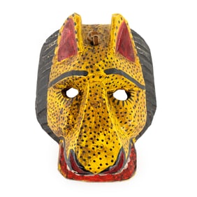 Guatemalan Mayan Hand Carved Deer Dance Leopard Mask