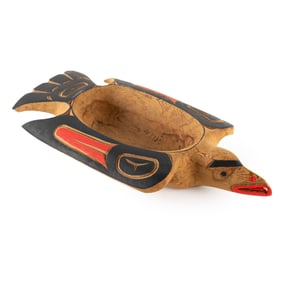 Len Paquette 'Eagle' Hand Carved Folk Art Dish