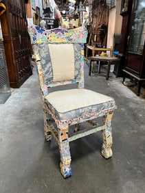 Folk Art Mosaic Ceramic Tile Art Chair