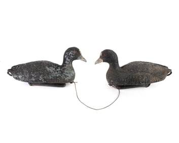 Two Italian Brevettato Plastic Duck Decoys