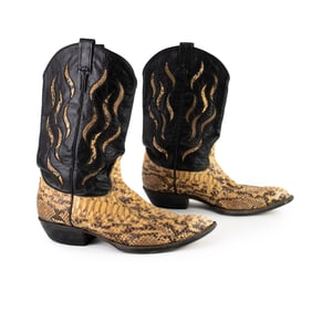 Vintage Remington Snakeskin Western Cowboy Boots