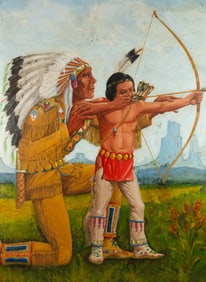Jack Fisher Native American O/B Painting
