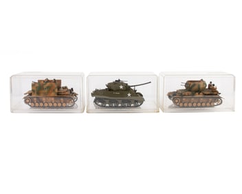 (3) Group of Plastic WWII Tank Models